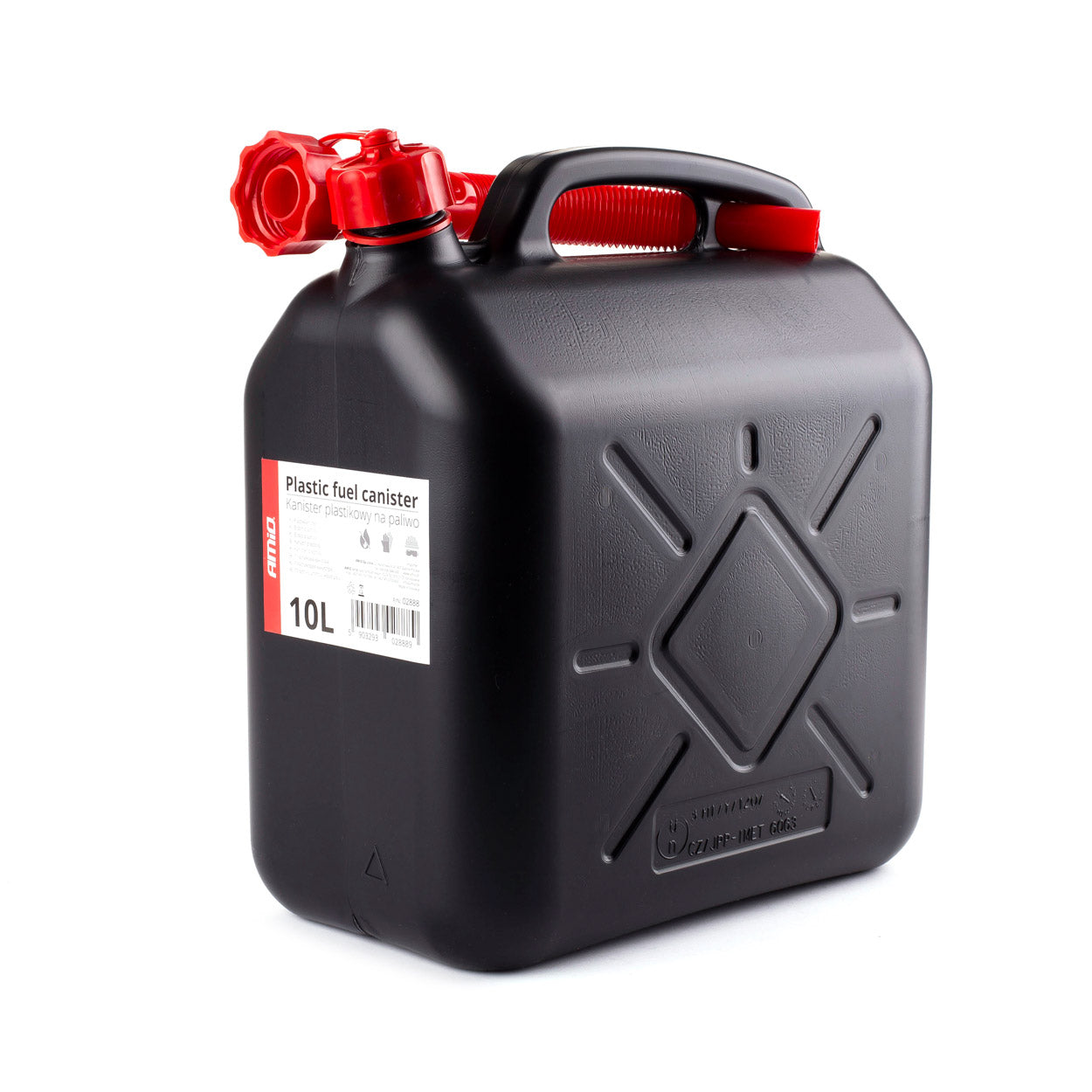 Tanica carburante nera da 10L con imbuto