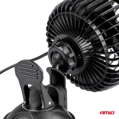Sort 24 V bilventilator med kabel