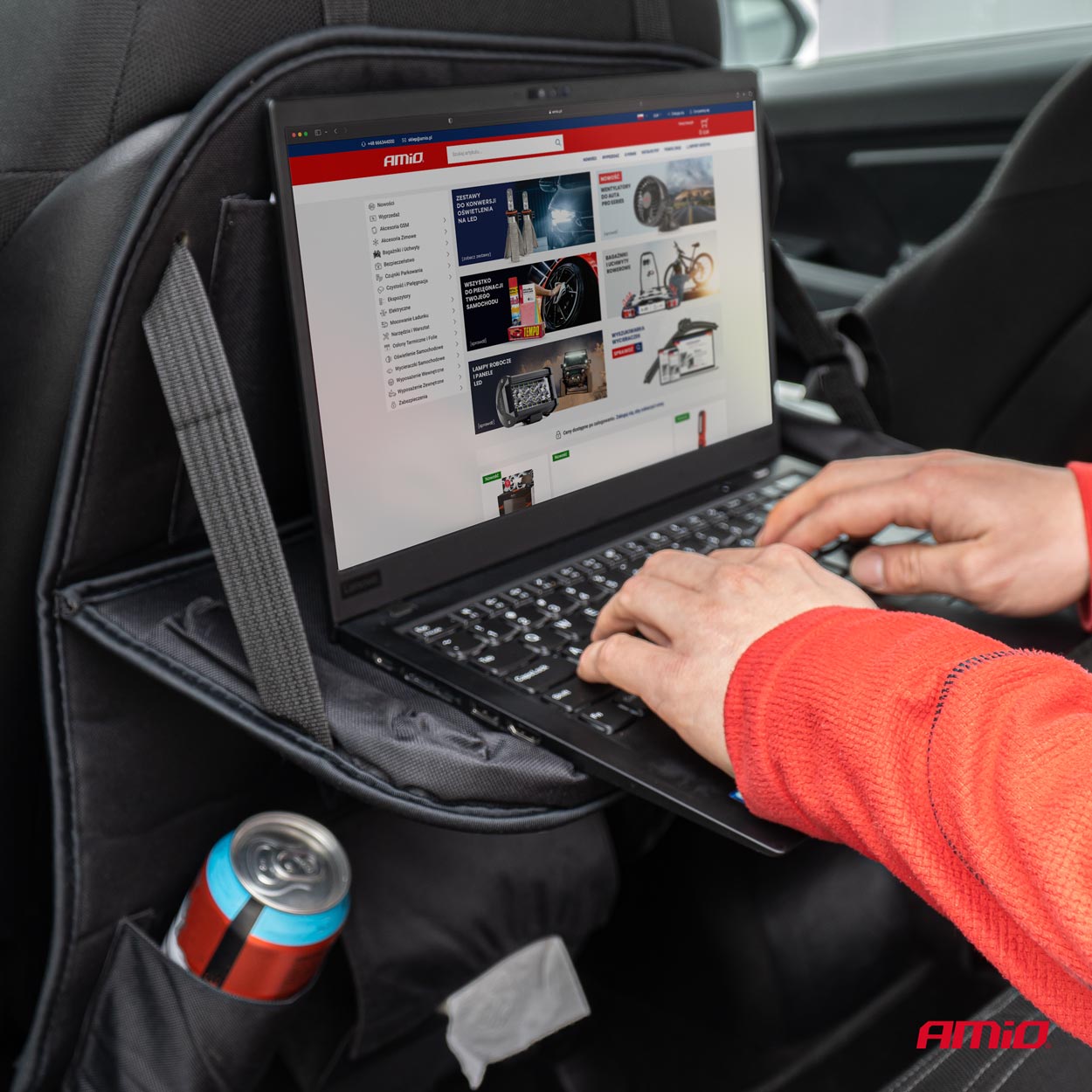 Bagsædeorganizer med lommer og rum til bilen