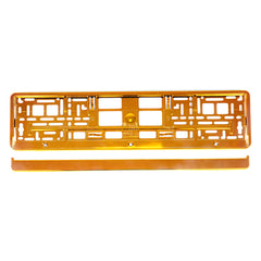 Metallic orange nummerpladeramme set forfra