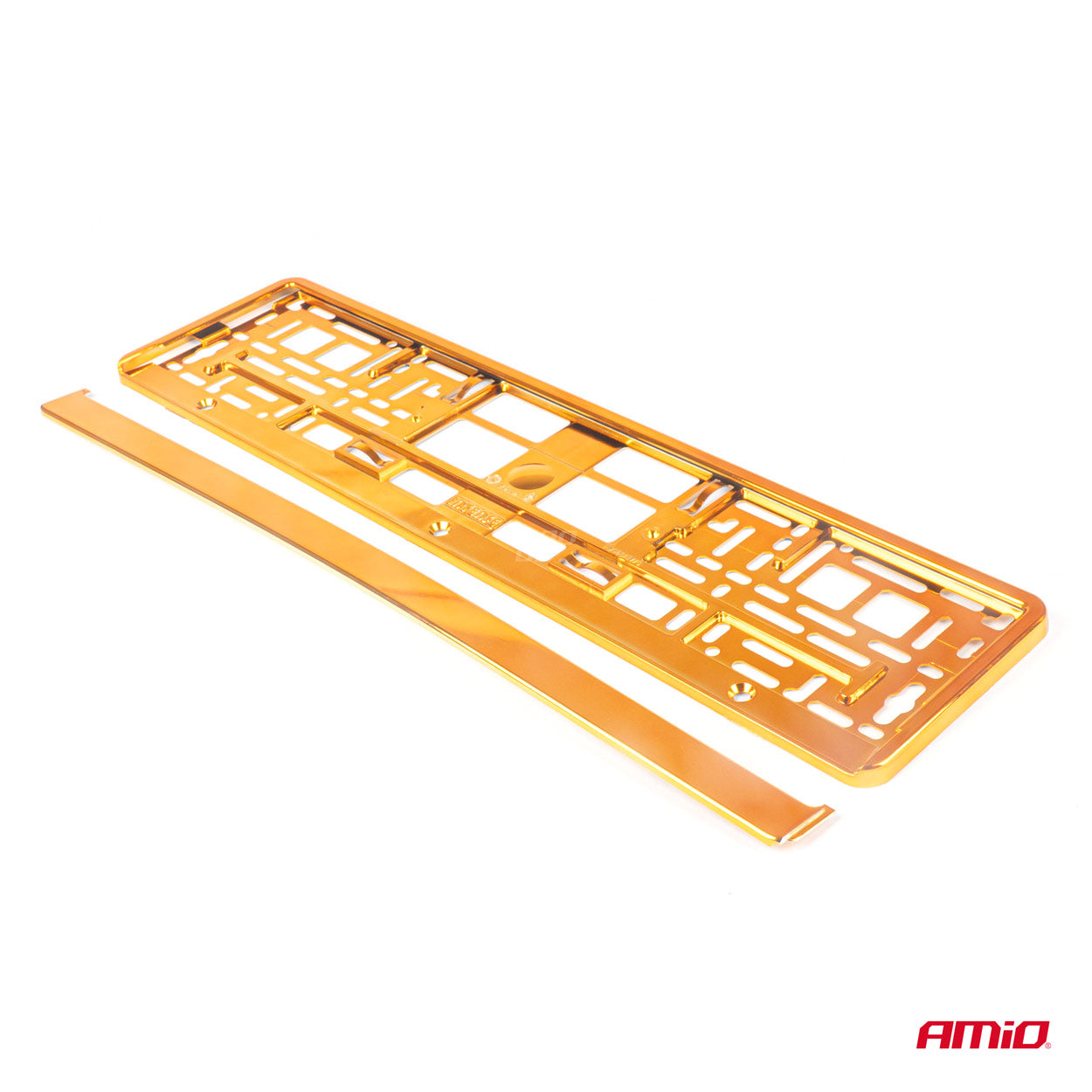 Metallic orange nummerpladeramme med klikliste