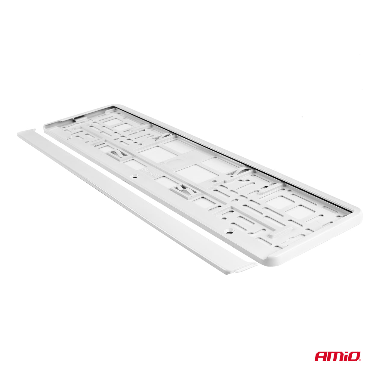 Portatarga bianco con listello a scatto
