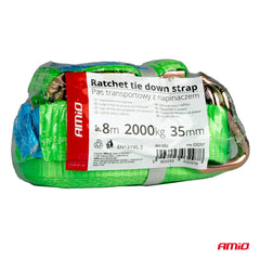 Spændestrop med skralde, 2000 kg, 38 mm og 8 m