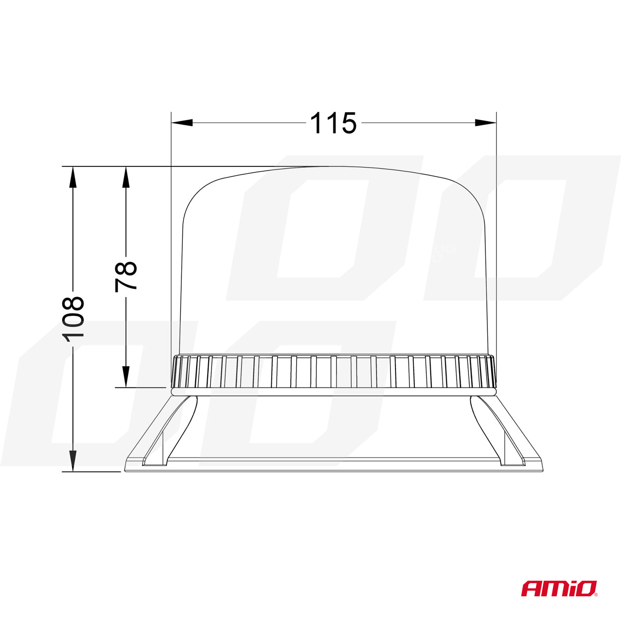 Magnetisk LED-advarselslampe til 12 og 24 V