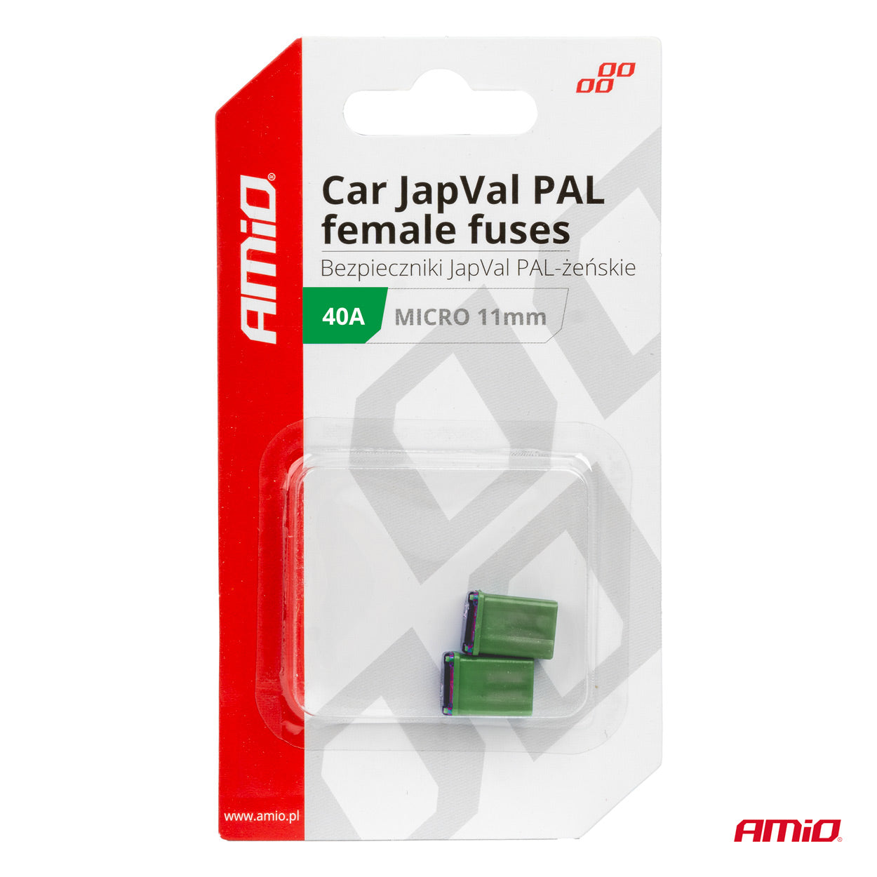 JAPVAL PAL female-mikrosikringer 40 A, 2 stk.