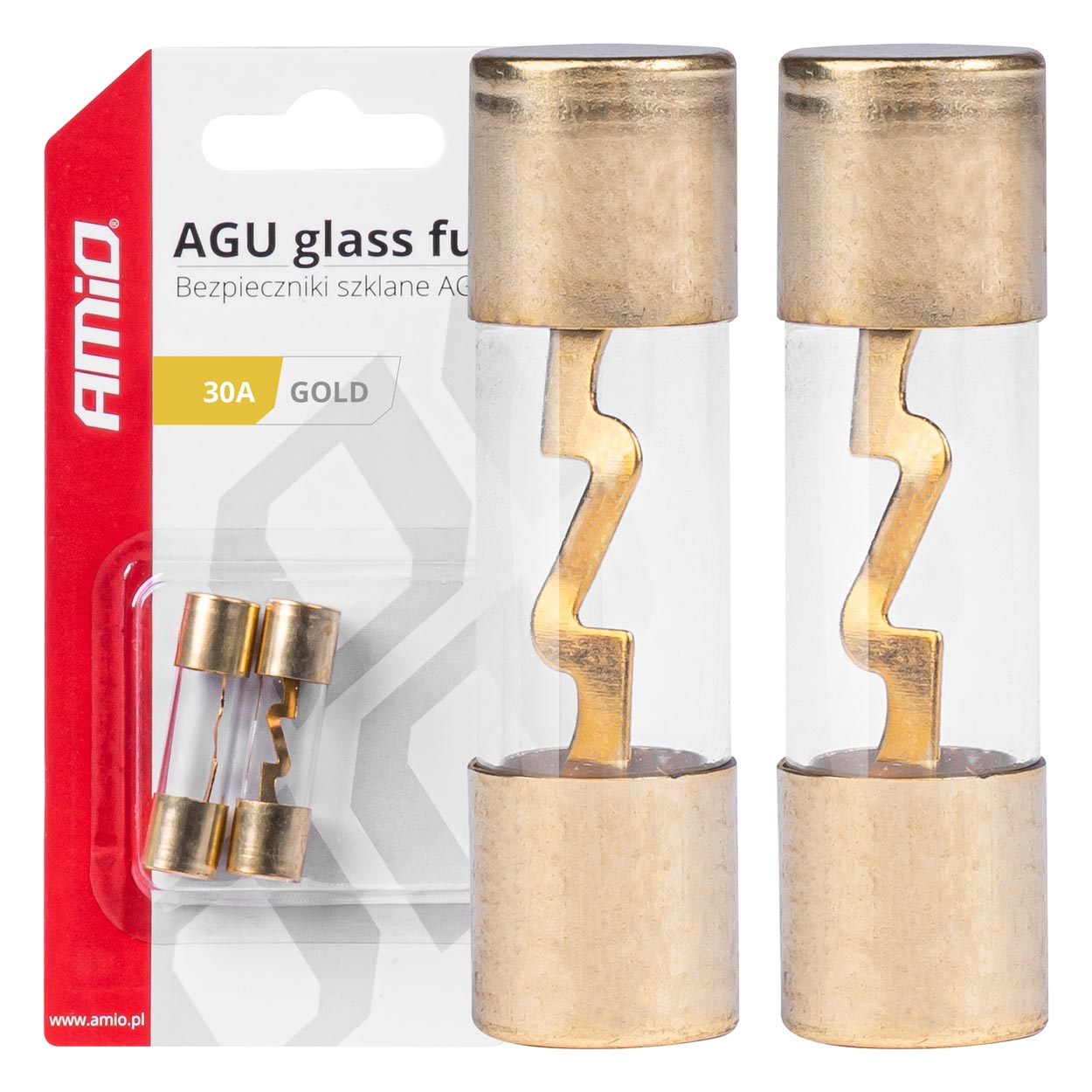 AGU-glassikringer 30 A i pakke med 2 stk.