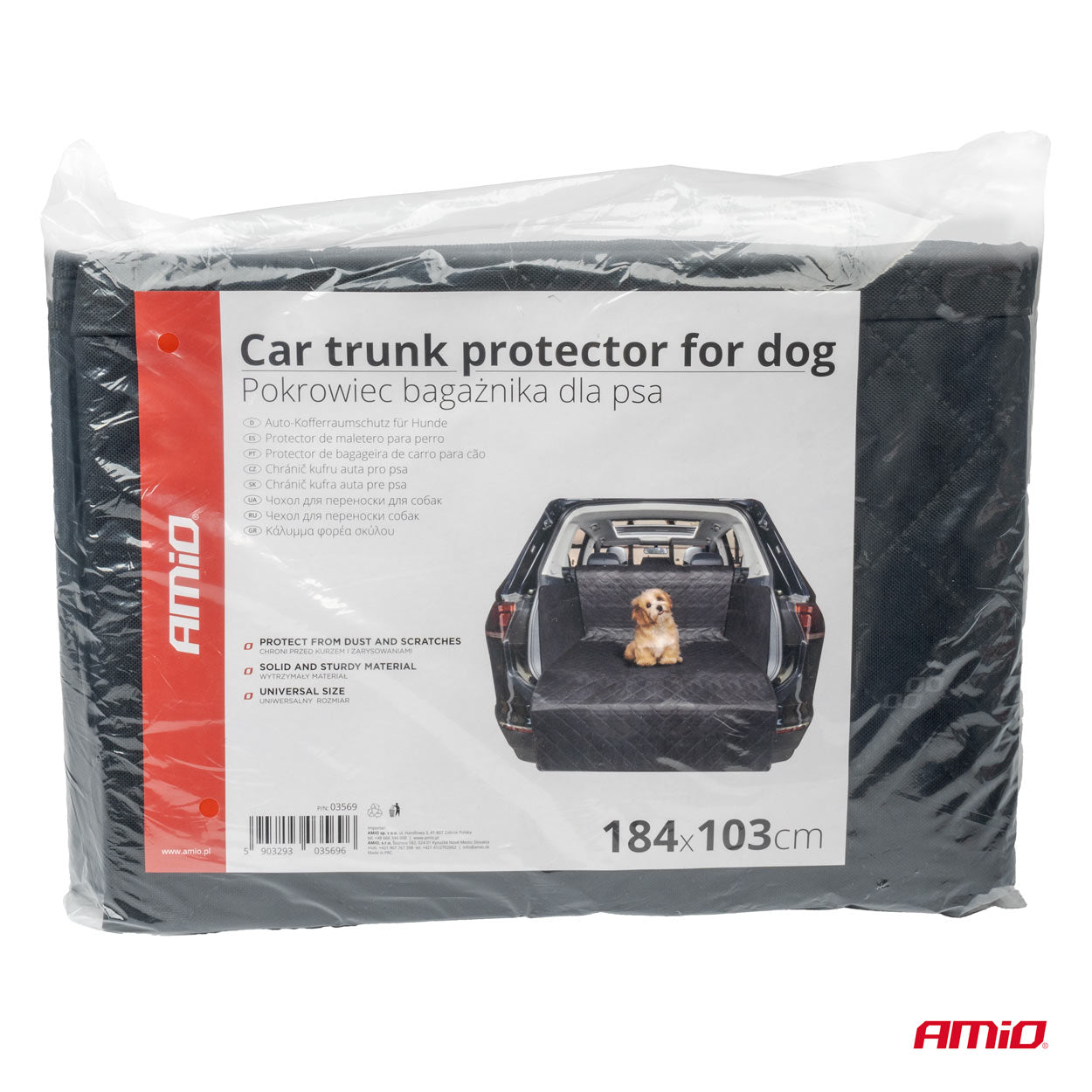 Bagagerumsbeskyttelse til hund med praktiske lommer
