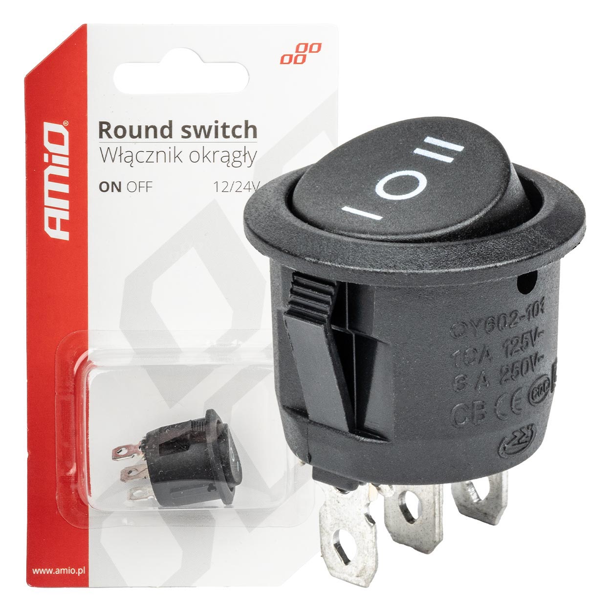 Interruttore a bilanciere ovale ON-OFF-ON 6 A/230 V