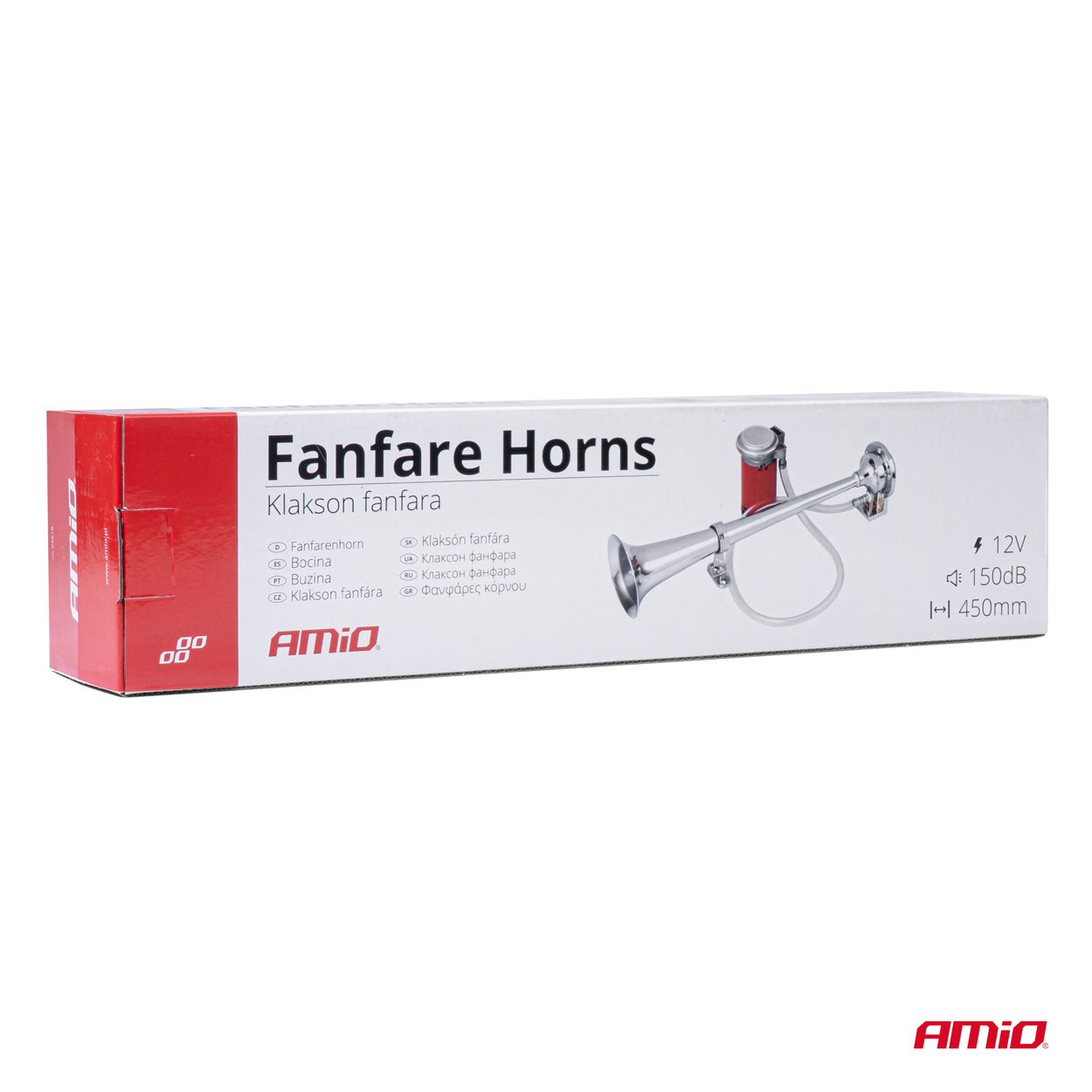 12V tryklufthorn med kromfinish