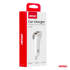 USB-billader med 2 USB-A-porte til bil