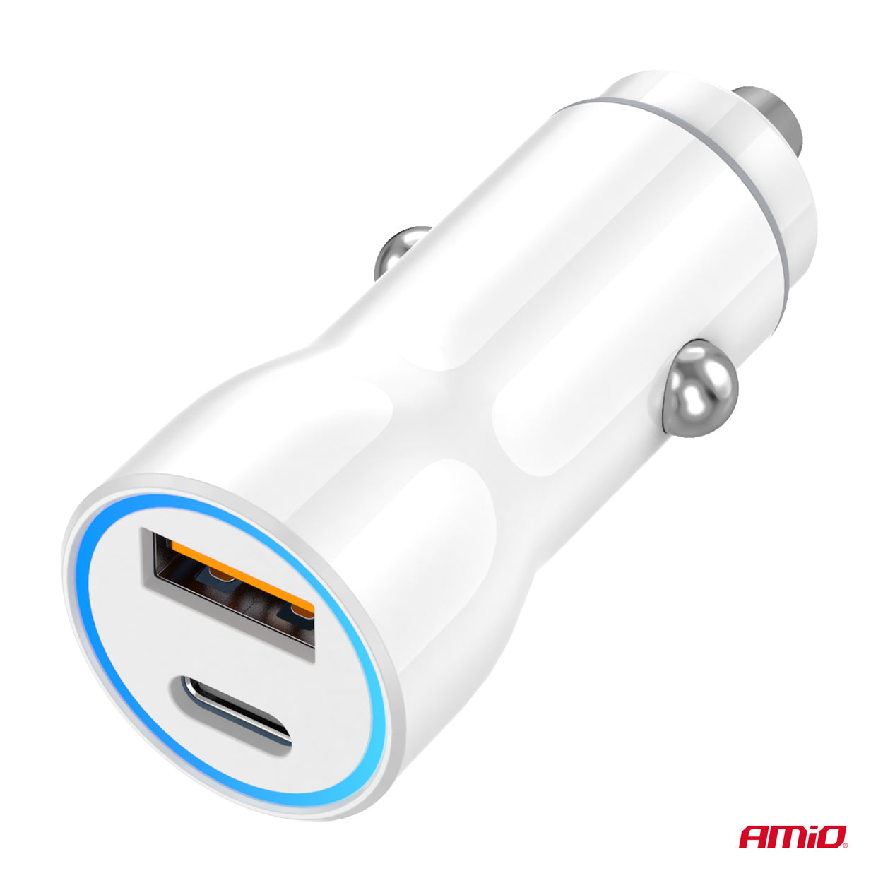 USB-billader med USB-A og USB-C til bilens cigarettænderstik