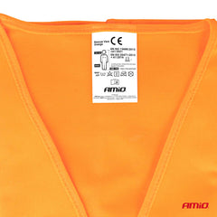 Orange refleksvest set fra siden