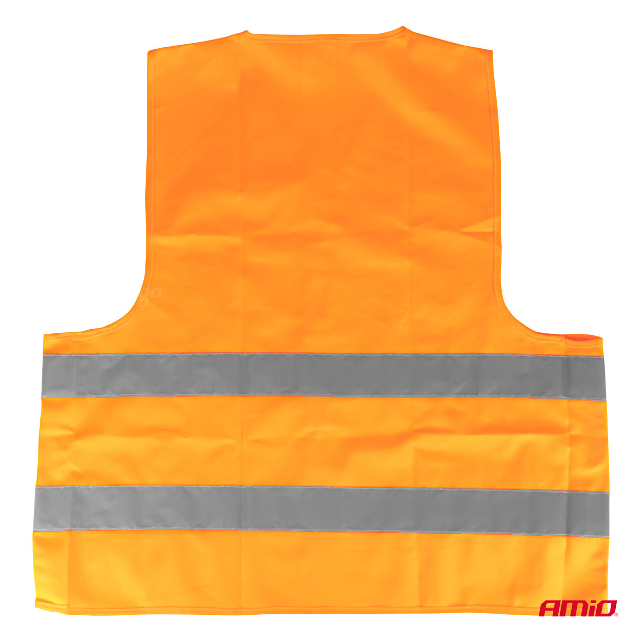 Orange refleksvest med grå reflekterende bånd