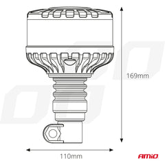 LED-advarselslampe W28P til 12 og 24 volt