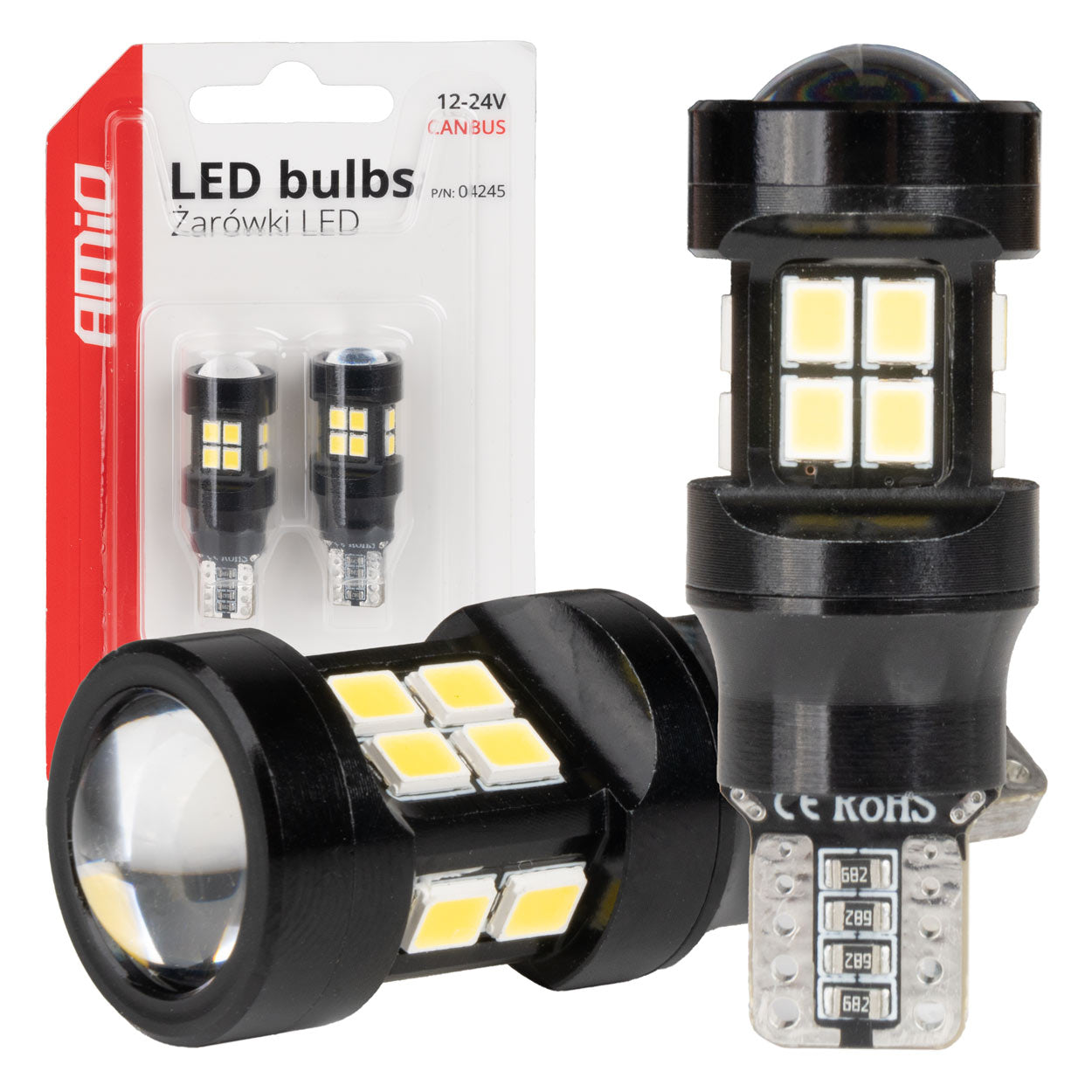 LED-pære T15 W16W CANBUS med hvidt lys