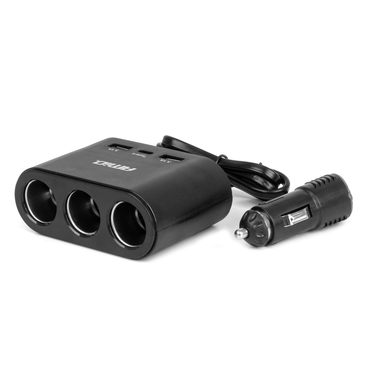 3-dobbelt bilstik med USB-A- og USB-C-porte