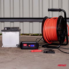 Batterioplader med digitalt display til 6V og 12V