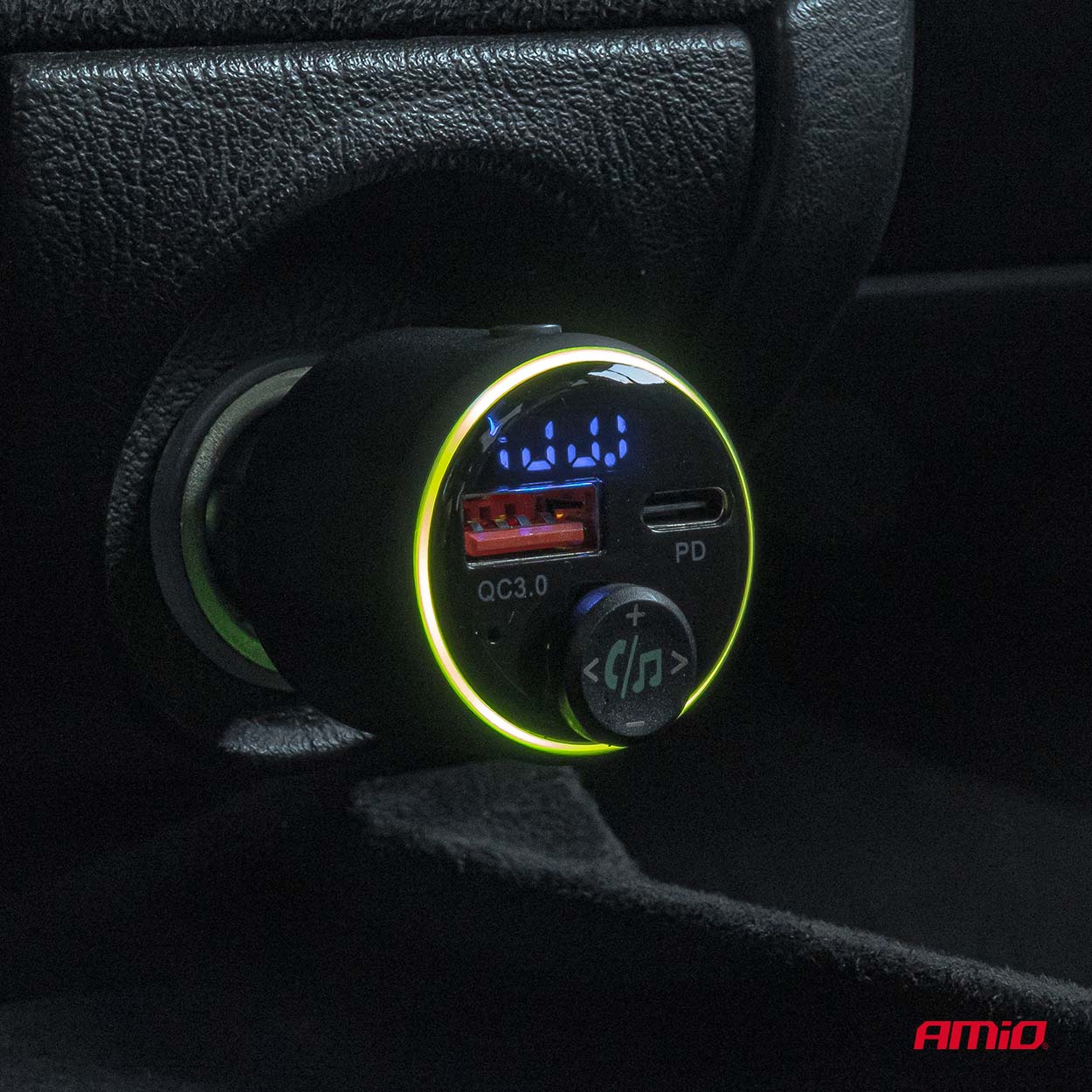 FM-sender med Bluetooth og to USB-porte