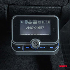 FM transmitter med Bluetooth og fjernbetjening