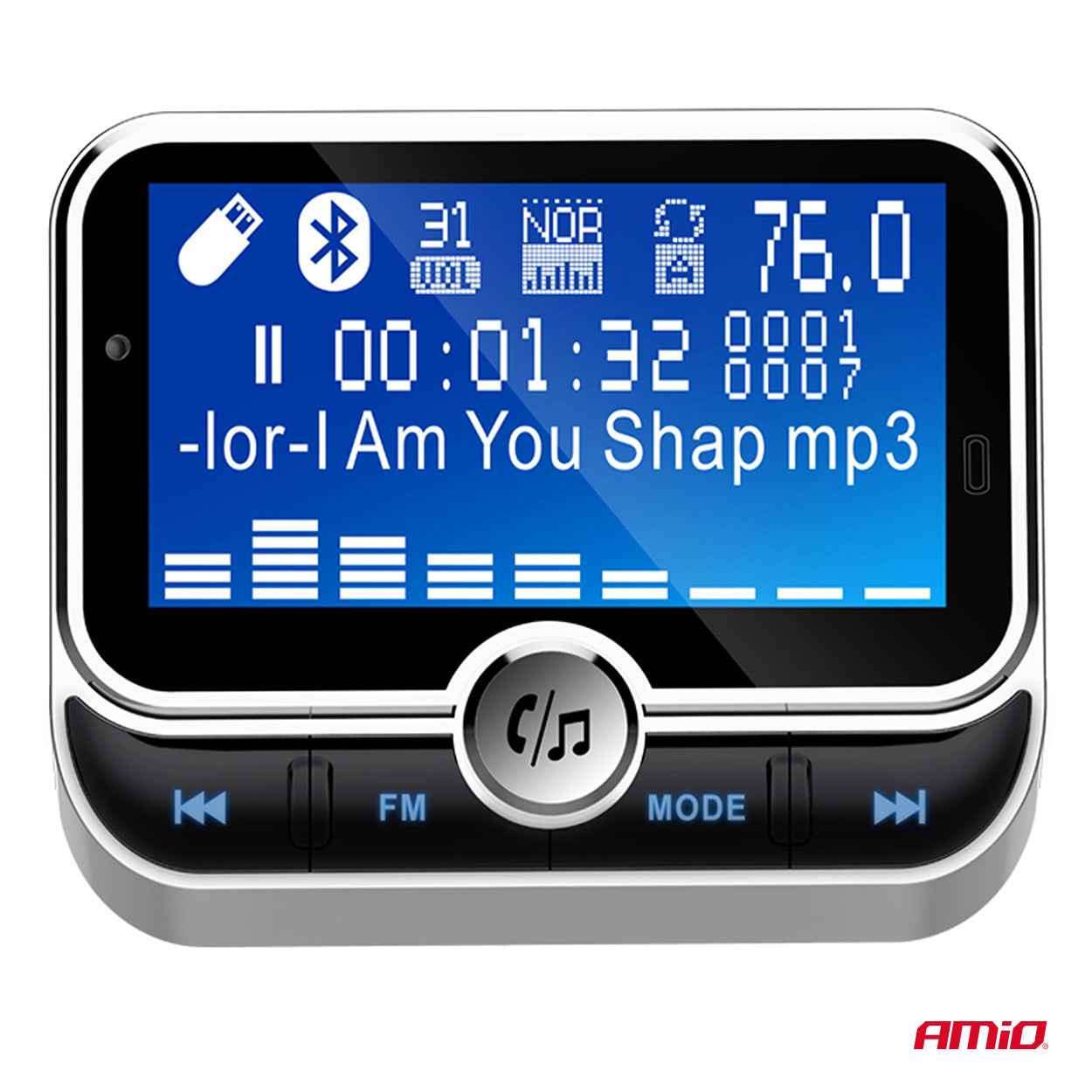 FM transmitter med knapper på kabinettet