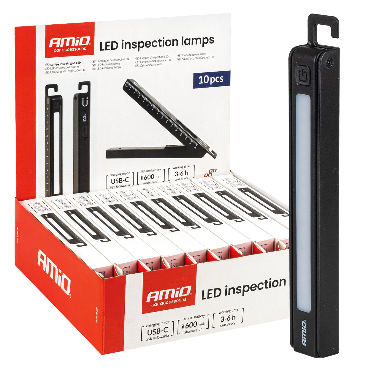 Sæt med 10 LED-inspektionslamper
