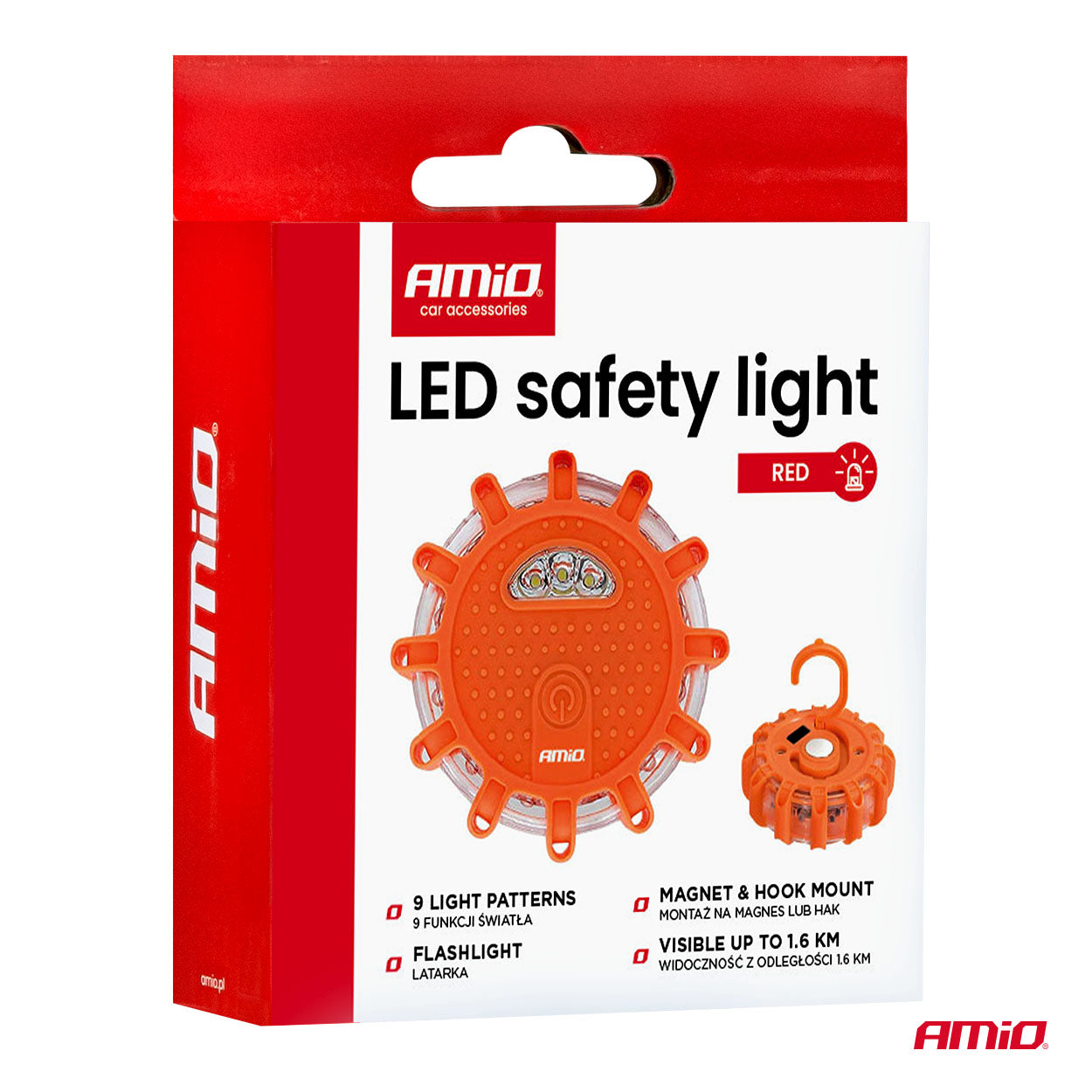 LED-sikkerhedslampe med flere lysfunktioner