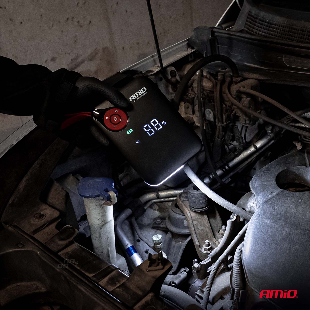 Mini 4-i-1 jumpstarter med luftkompressor