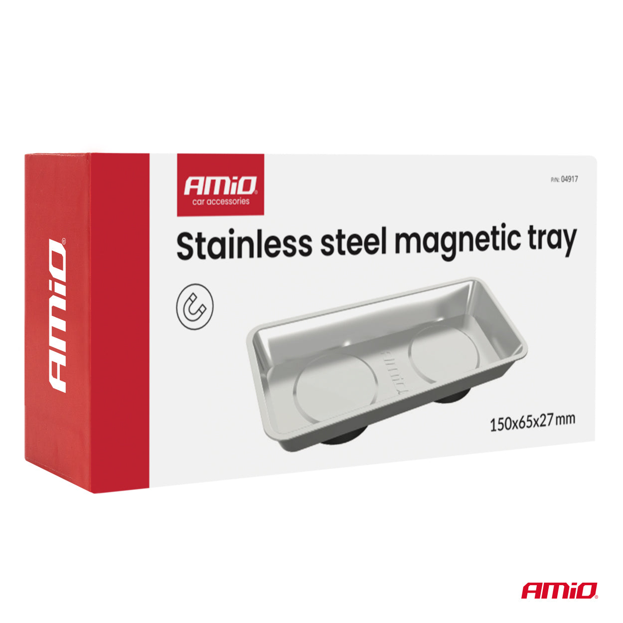 Vaschetta magnetica in acciaio inox per piccoli componenti