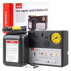 Dækreparationssæt med 12V-kompressor