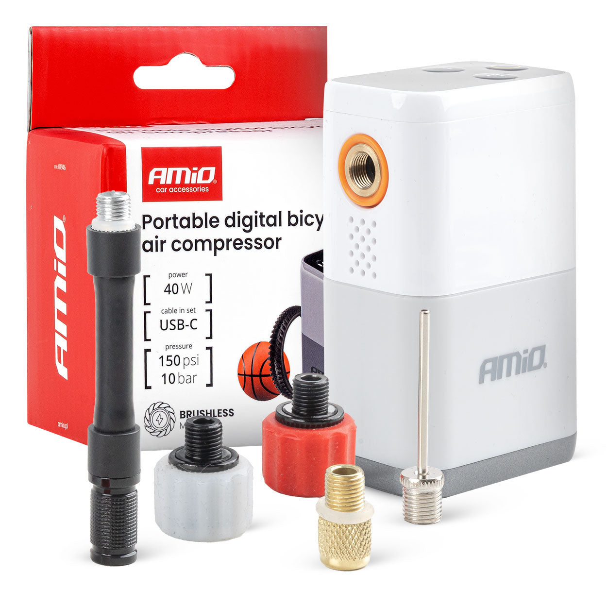 Compressore digitale portatile per bicicletta con display LED