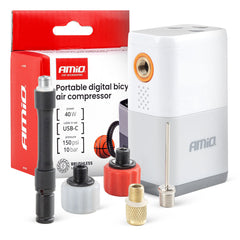 Compressore digitale portatile per bicicletta con display LED