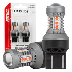 Lampadina LED rossa 7443 W21/5W con 15 LED SMD