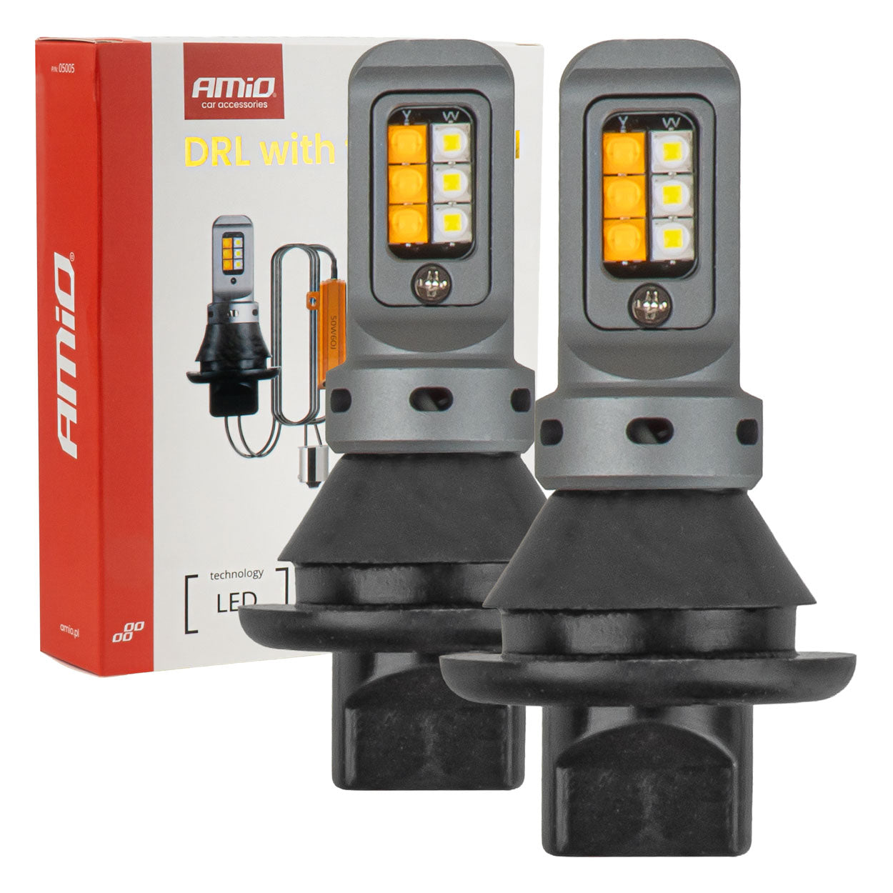 Luci di marcia diurna a LED con indicatore di direzione integrato, tipo 1156