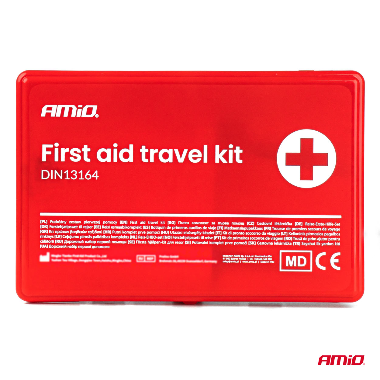 Kit di pronto soccorso compatto per auto in box di plastica