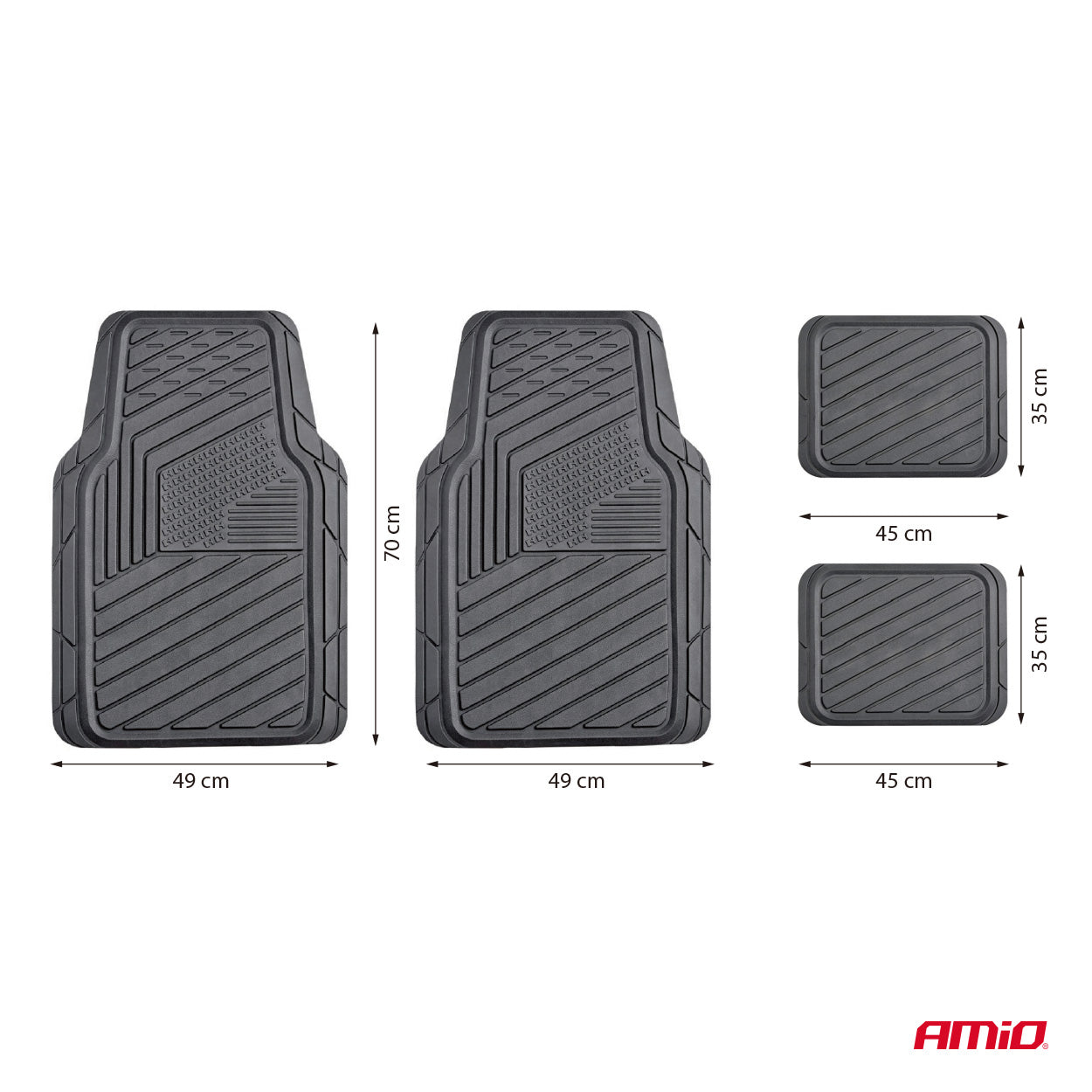 Forreste universale bilmåtter i sort PVC