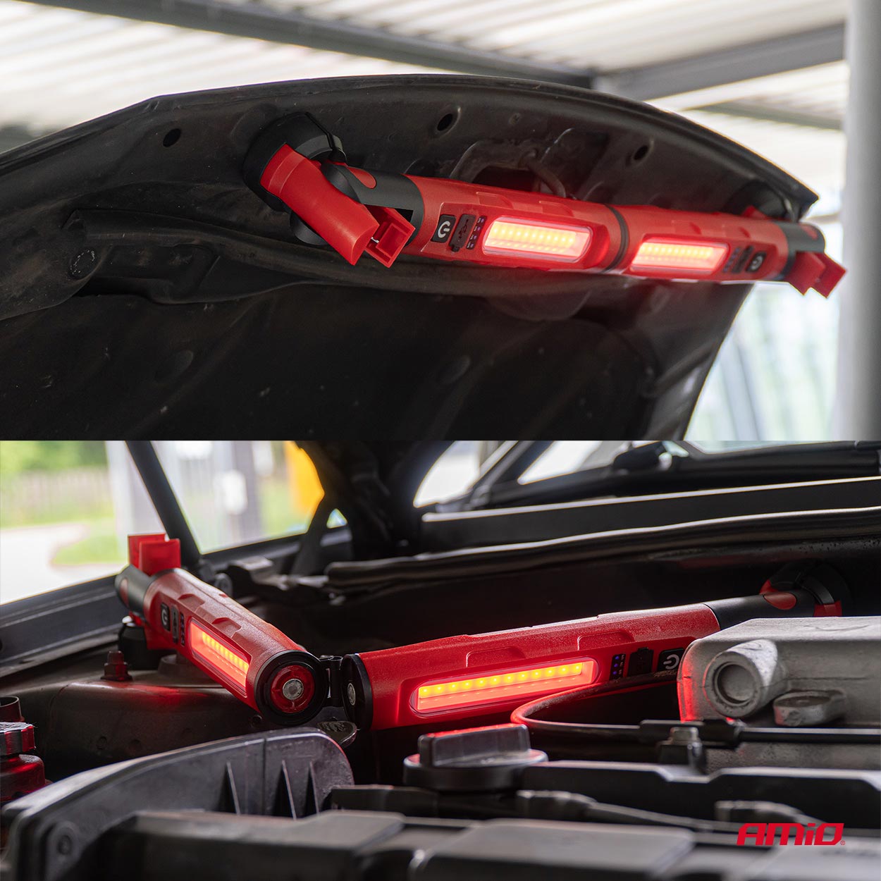 Lampada di ispezione LED pieghevole con clip