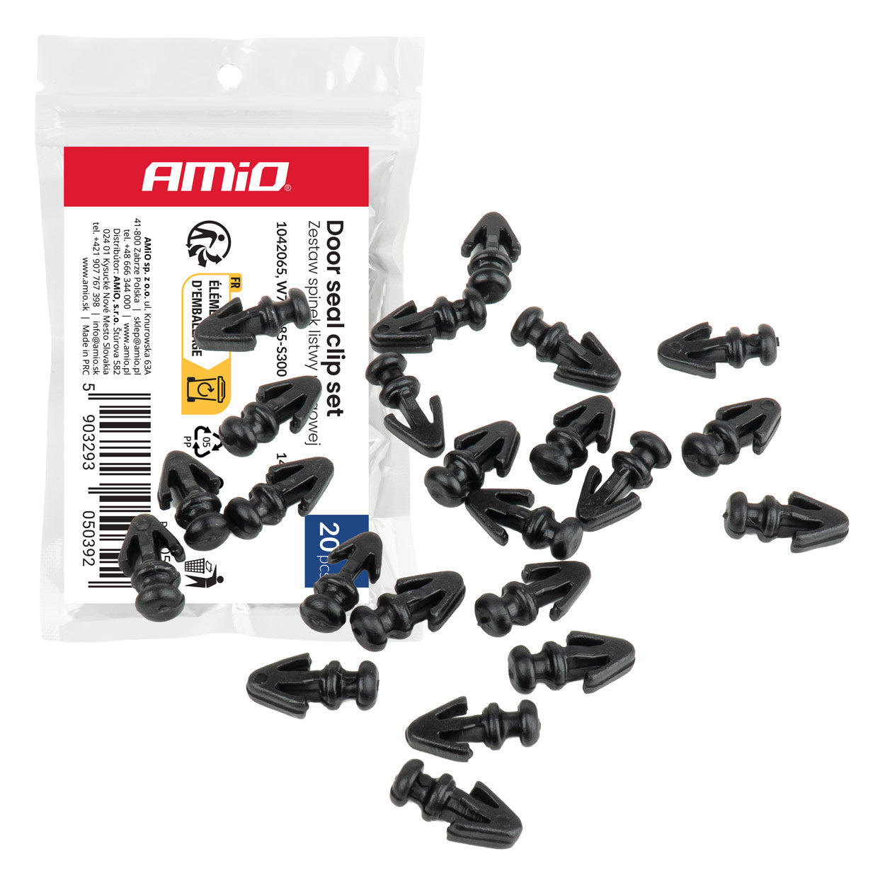 Clip per carrozzeria per pannelli e modanature porta, 14/8 mm, 20 pz.