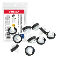 Clip di fissaggio per rivestimenti con guarnizione in gomma Ø11 mm e lunghezza 18 mm