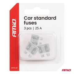 Confezione da 3 fusibili auto STANDARD da 25A.