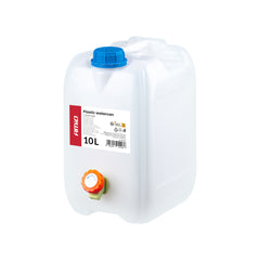 Tanica bianca da 10 litri in plastica HDPE con rubinetto