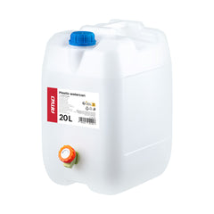 Tanica bianca da 20 litri in plastica HDPE con rubinetto