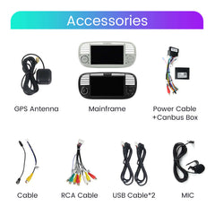 Fiat 500 07-15 - 7" radio met Apple CarPlay en Android Auto – Carmediaeurope.com