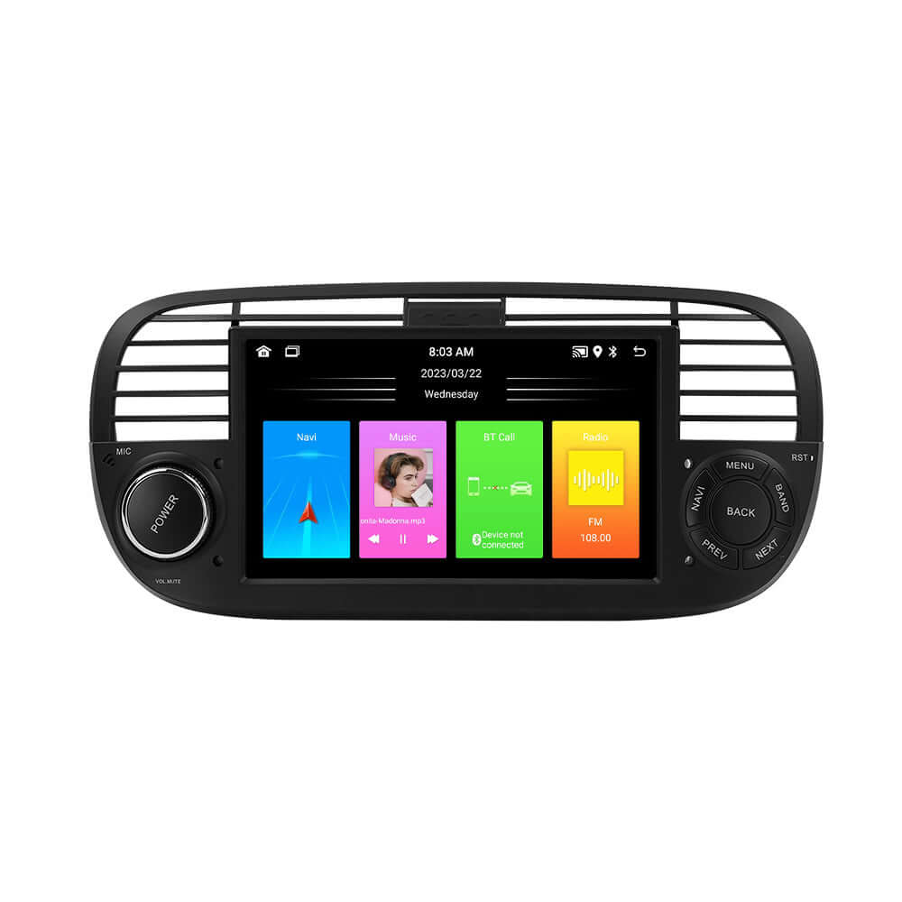 Fiat 500 07-15 - 7" radio met Apple CarPlay en Android Auto – Carmediaeurope.com