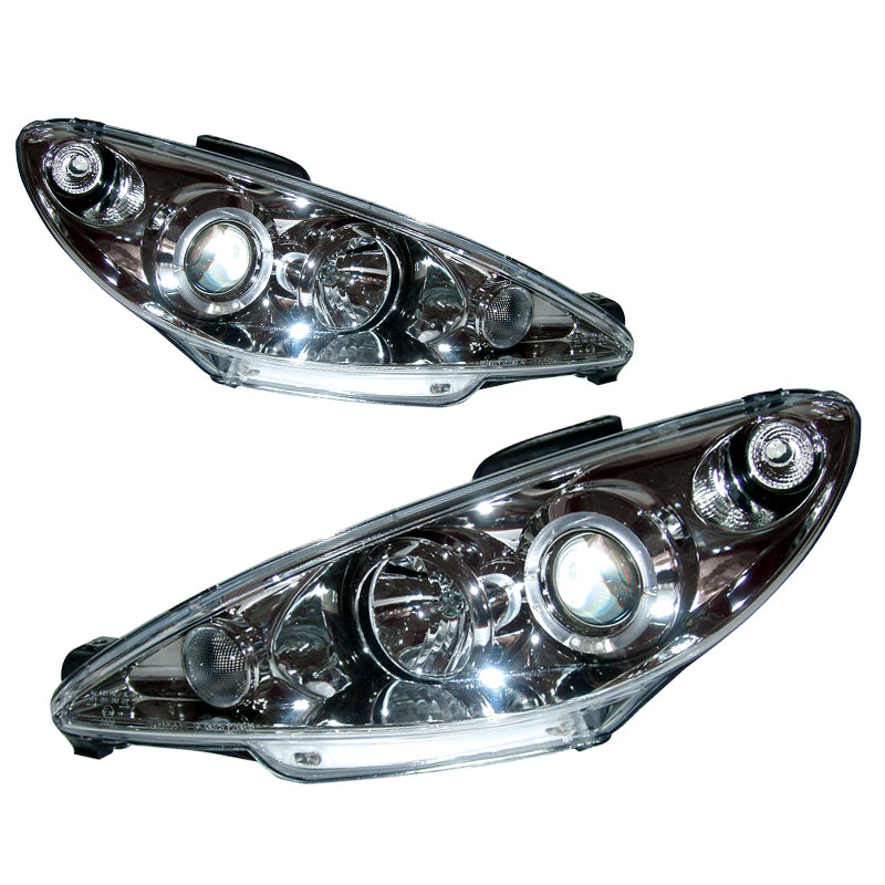 Fari anteriori bianchi per Peugeot 206 1998-2002