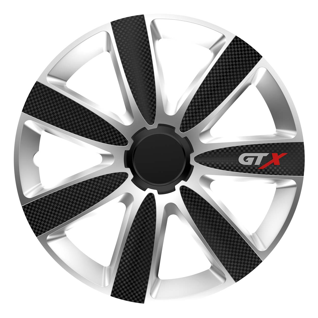 Copricerchio Versaco GTX nero carbonio e argento da 15 pollici
