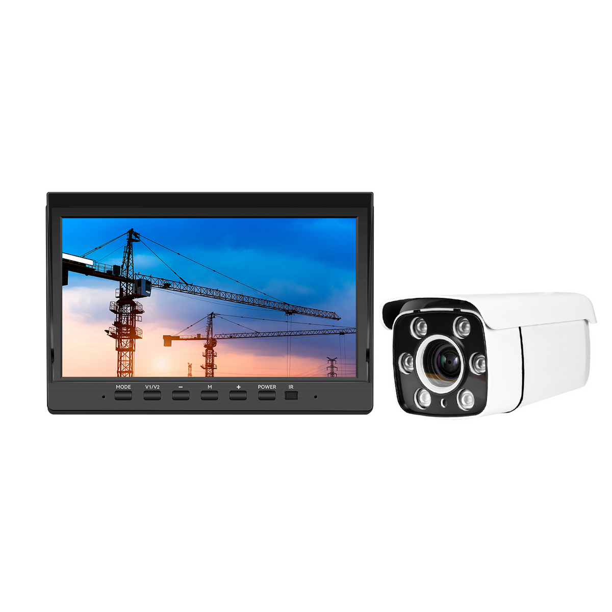 Kit telecamera posteriore wireless con schermo da 10,1", zoom 30x e visione notturna – 12V/36V 