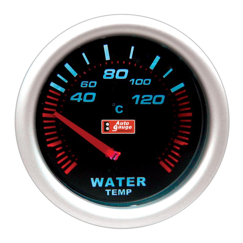 Indicatore temperatura acqua nero 5,8 cm Auto Gauge