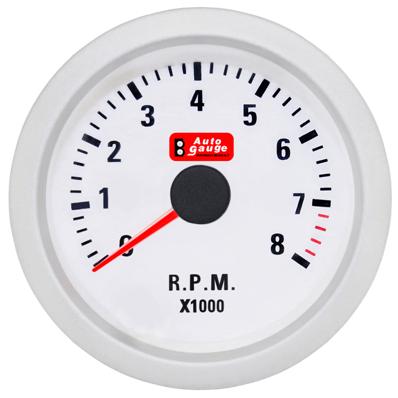 Contagiri bianco da 2 pollici Auto Gauge