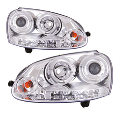 Fari anteriori bianchi per VW Golf 5 dal 2003-