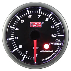 Misuratore pressione olio nero da 2" Auto Gauge